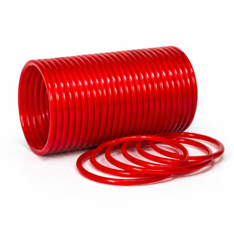 Red Glass Bangles for Women Pack of 24 | Traditional Chudi Set for Girls | Plain Glossy Bangles for Saree Kurti Lehenga | Daily Wear Festival Wedding Jewelry